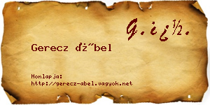 Gerecz Ábel névjegykártya